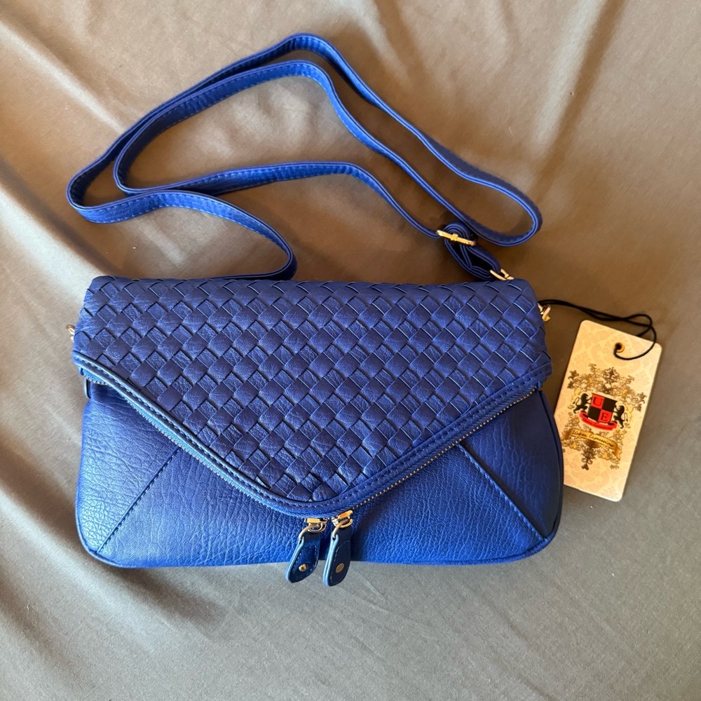 Urban Expressions Blue Woven Clutch Wristlet
